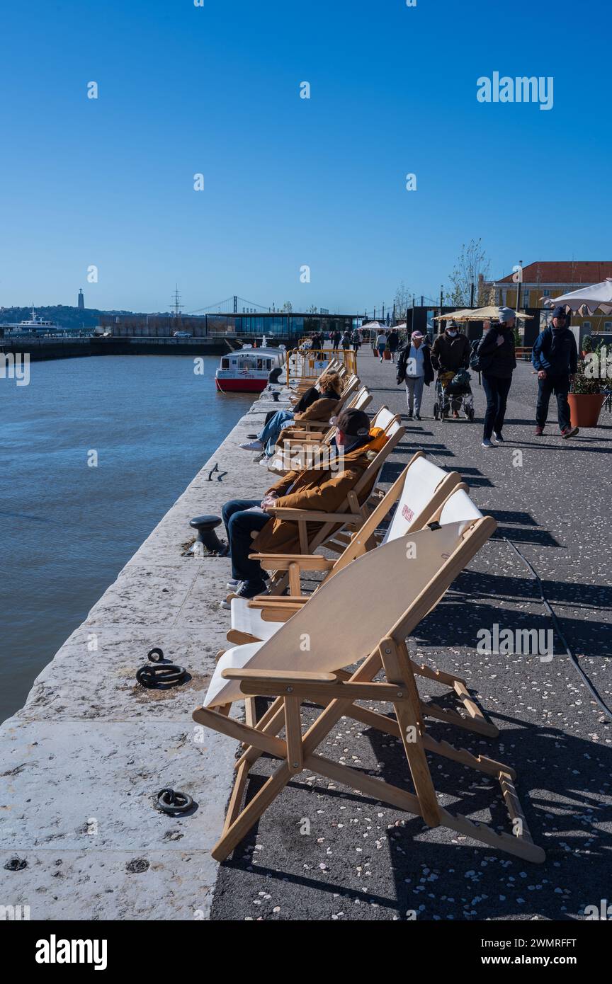 Kreuzfahrthafen Lissabon - Jardim do Tabaco Quay, Lissabon, Portugal Stockfoto