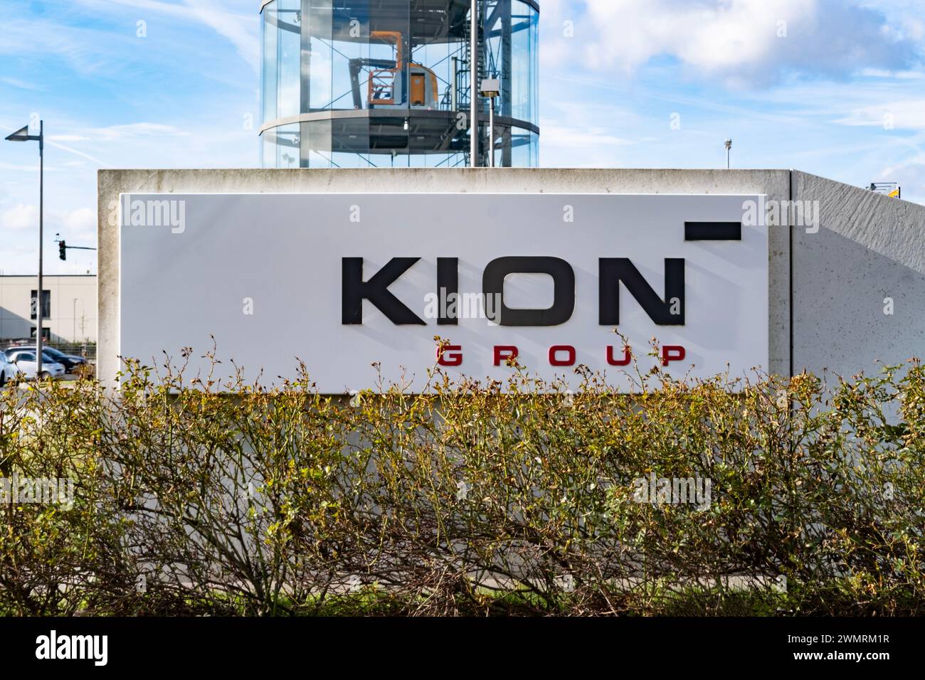 Holding KION Firmengebäude, KION GROUP AG, deutsche Herstellerausrüstung, selbstfahrende Fahrzeuge zum Greifen, Heben, Bewegen, Stapeln, Kopfquar Stockfoto