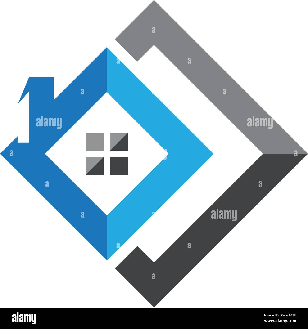 Immobilien, Immobilien und Bau Logo Design Stock Vektor