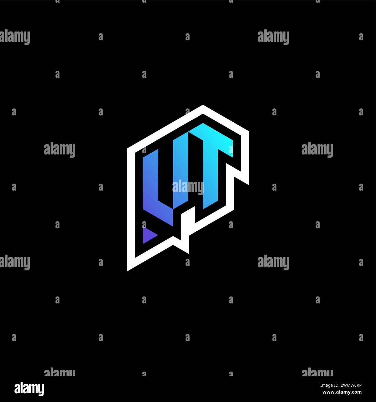 VT anfängliche Gradient Blue-Gaming-Konzeptideen für E-Sport-Team, Zucken und Streamer Stock Vektor