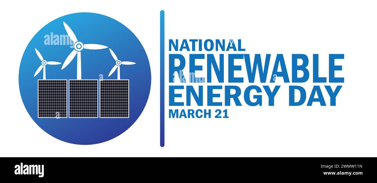 Nationaler Tag Der Erneuerbaren Energien. Geeignet für Grußkarten, Poster und Banner. Stock Vektor