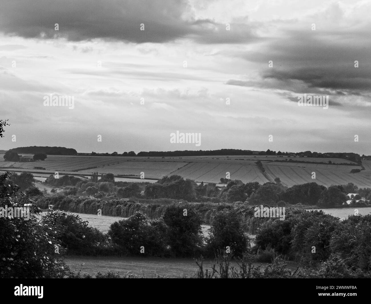 Landschaft des Ackerlandes, Ford, Nr Salisbury, Wiltshire, Großbritannien Stockfoto