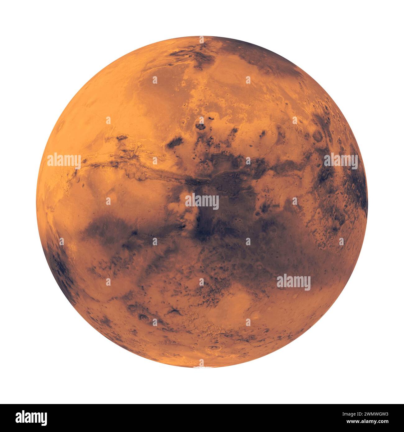 Planet Mars isoliert Stockfoto