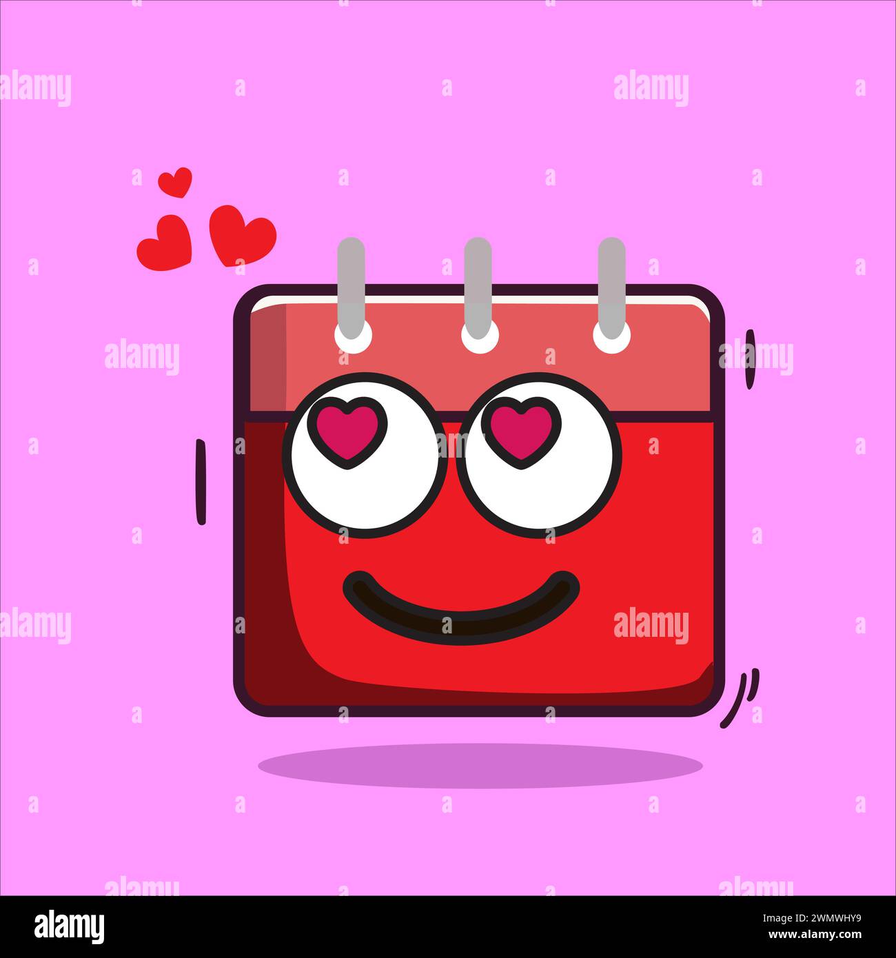 Kunst Illustration Icon Logo valentinstag Symbol Liebe Romantik februar Design farbenfroher Herzkalender Stock Vektor