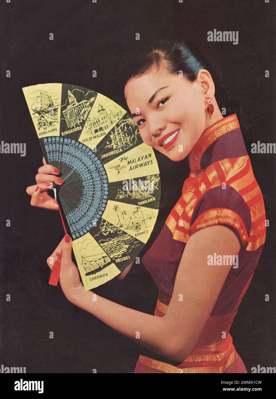 Malayan Airways Werbung in der Straits Times Annual für 1960. Stockfoto