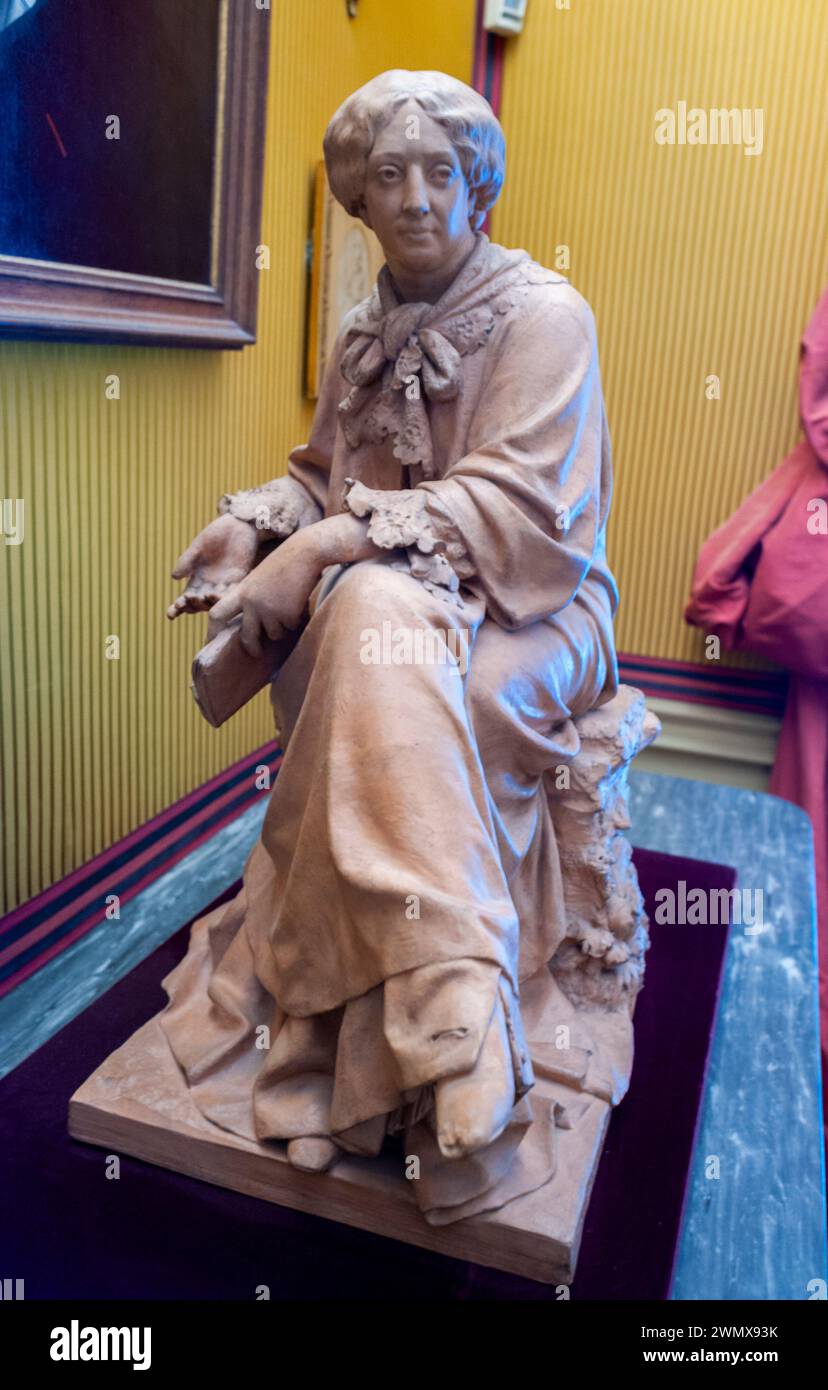 Paris, Frankreich, Nahe. Up, Art, George Sand, berühmter französischer Feminist Schriftsteller, im Inneren ausgestellt, Romantikmuseum, „Musee de la Vie Romantique“ Stockfoto