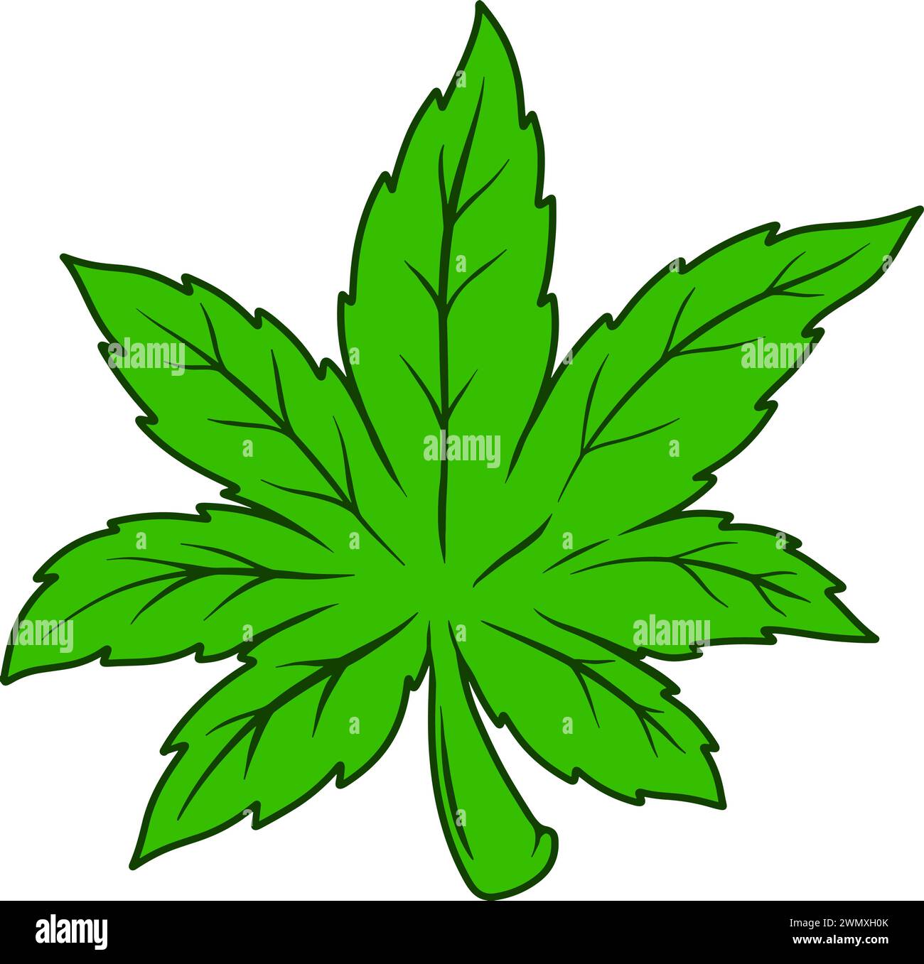 Illustrationen von Cannabisblättern. Designelement für Poster, Karte, Banner, Schild. Vektorabbildung Stock Vektor