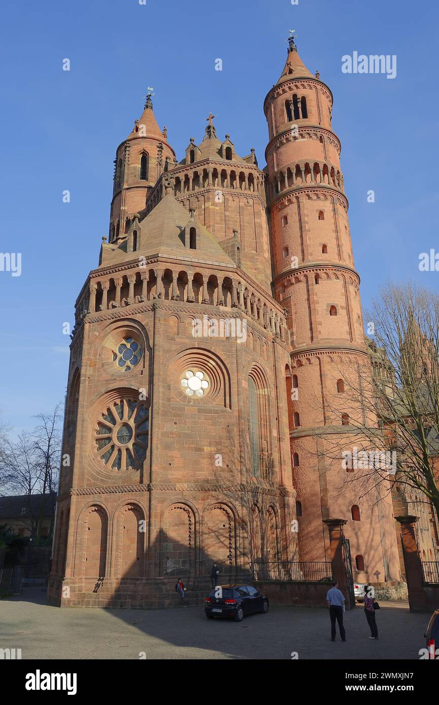 Petersdom oder Wormser Dom, Worms, Rheinland-Pfalz, Deutschland Stockfoto