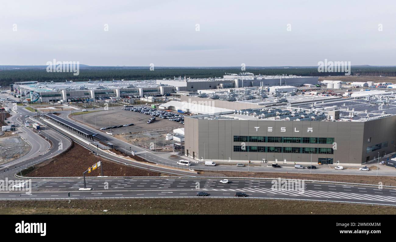 Tesla Giga Fabrik in Gruenheide, 26/02/2024 Stockfoto