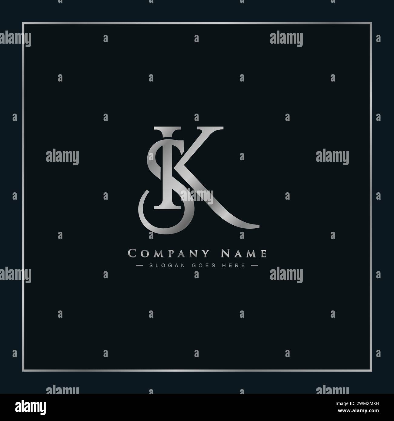 Abstrakter Buchstabe SK Logo - Vorlage für Initial Monogramm für Alphabet S und K Stock Vektor