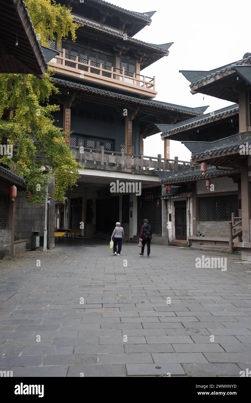 Xing'an County, Guilin City, Guangxi, China - 26. Oktober 2023: Ein Blick auf die Sehenswürdigkeiten des Qin Palastes Stockfoto