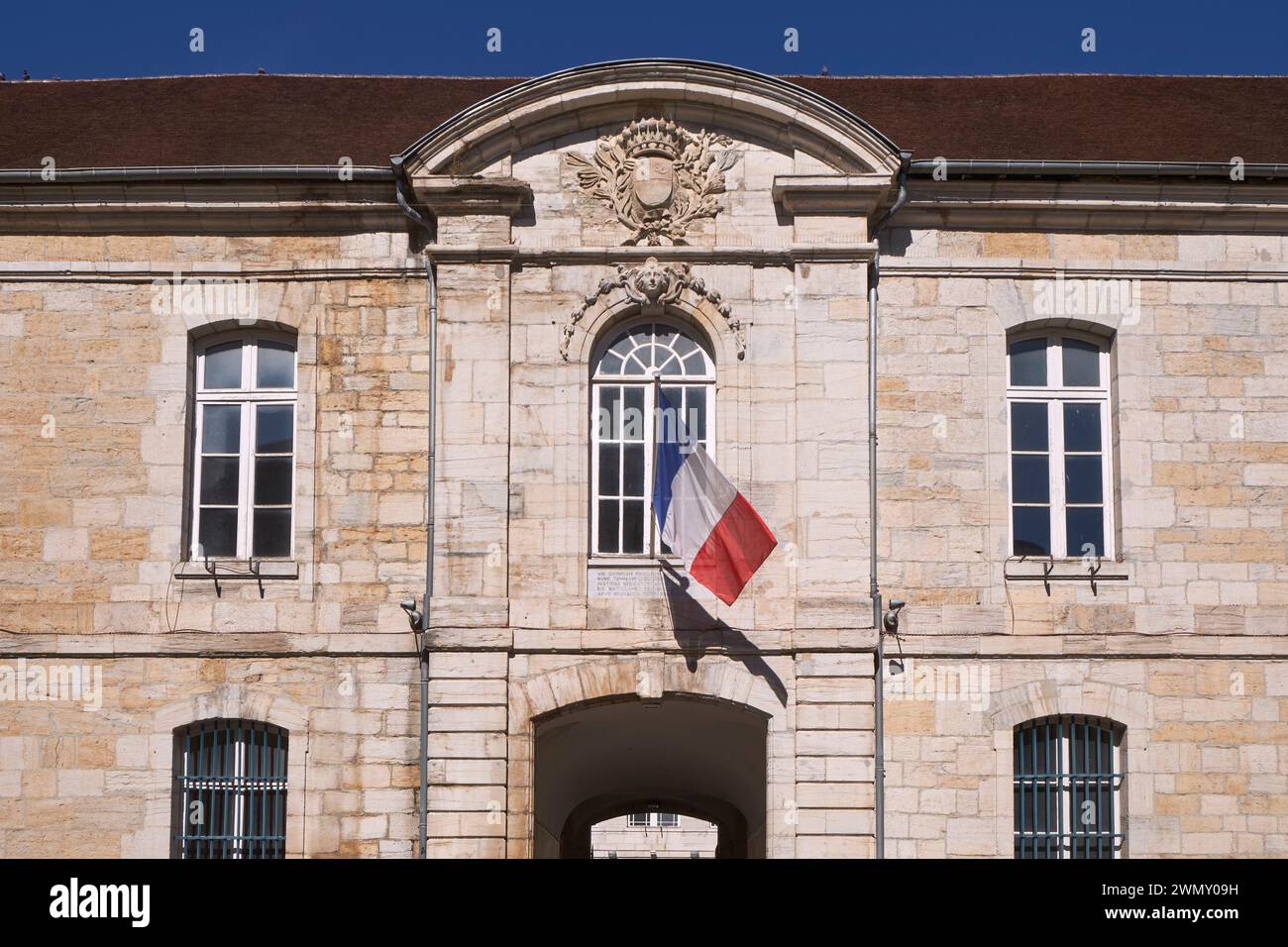 Frankreich, Jura, Lons le Saunier, die Rathausschule aus dem 19. Jahrhundert Stockfoto