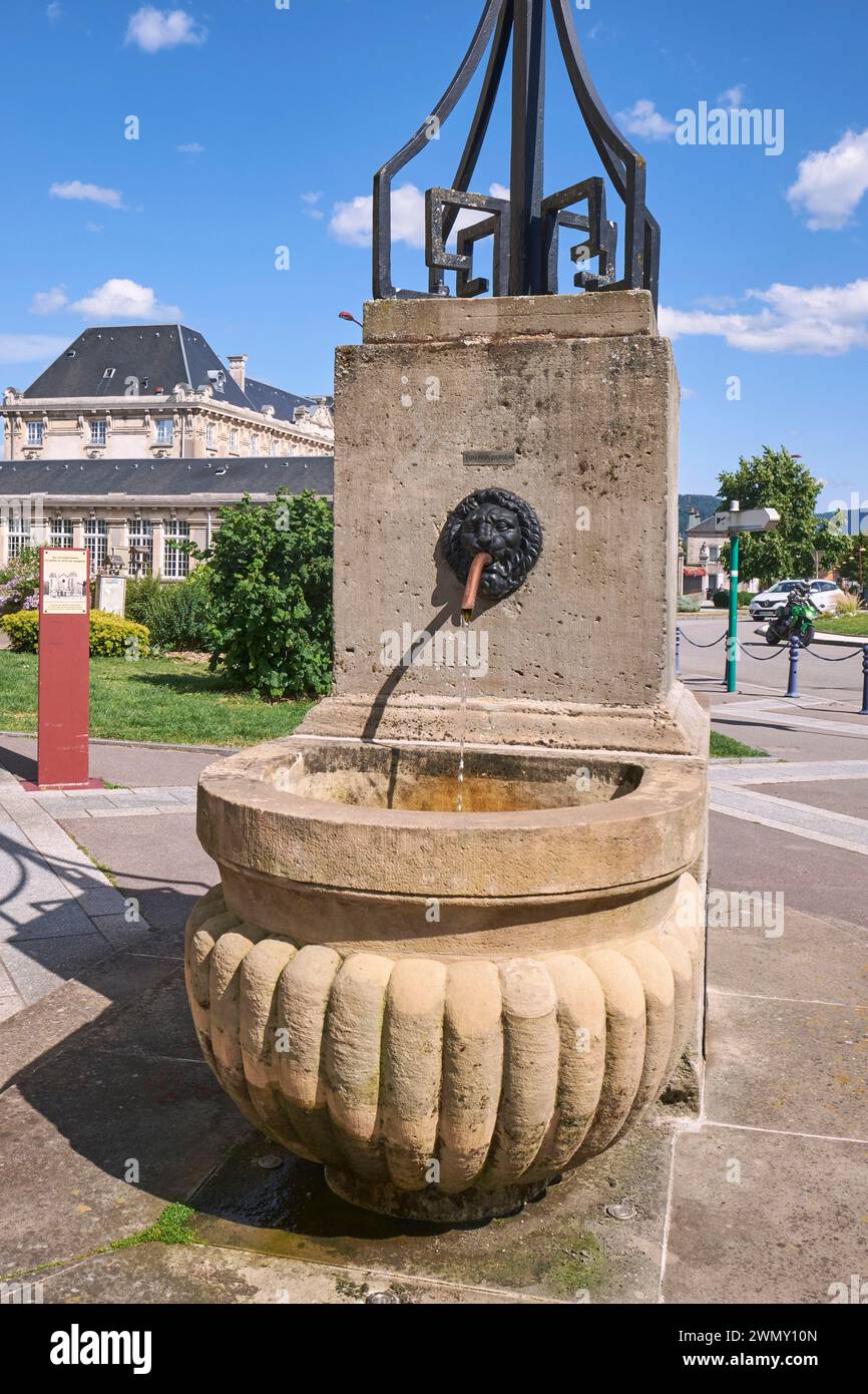 Frankreich, Vogesen, Remiremont, Place Jules Méline, ehemalige Maxonrupt-Schule von 1899, aktuelle Medienbibliothek Stockfoto