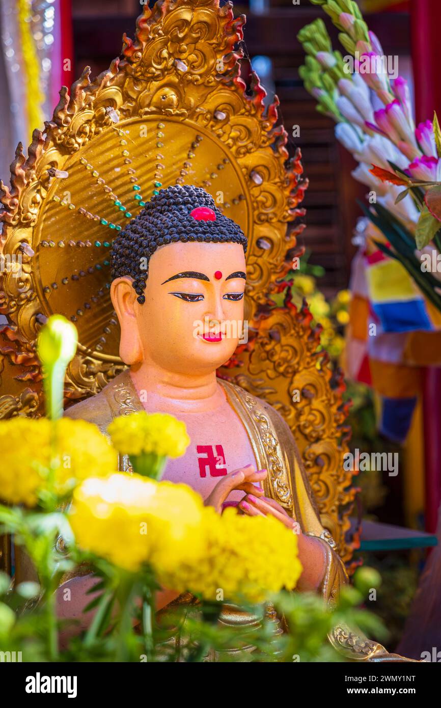 Vietnam, das Mekong Delta, eine Provinz von Giang, Chau Doc, Nui Sam Bezirk am Fuße des Mount Sam, eine bedeutende Wallfahrtsstätte, Hue Huong Pagode Stockfoto