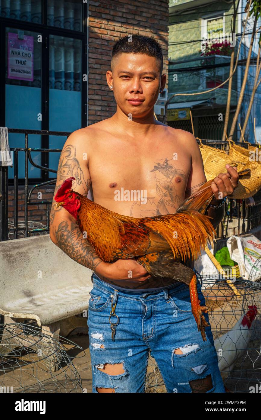 Vietnam, Mekong Delta, eine Provinz von Giang, Long Xuyen, kämpfender Schwanz Stockfoto