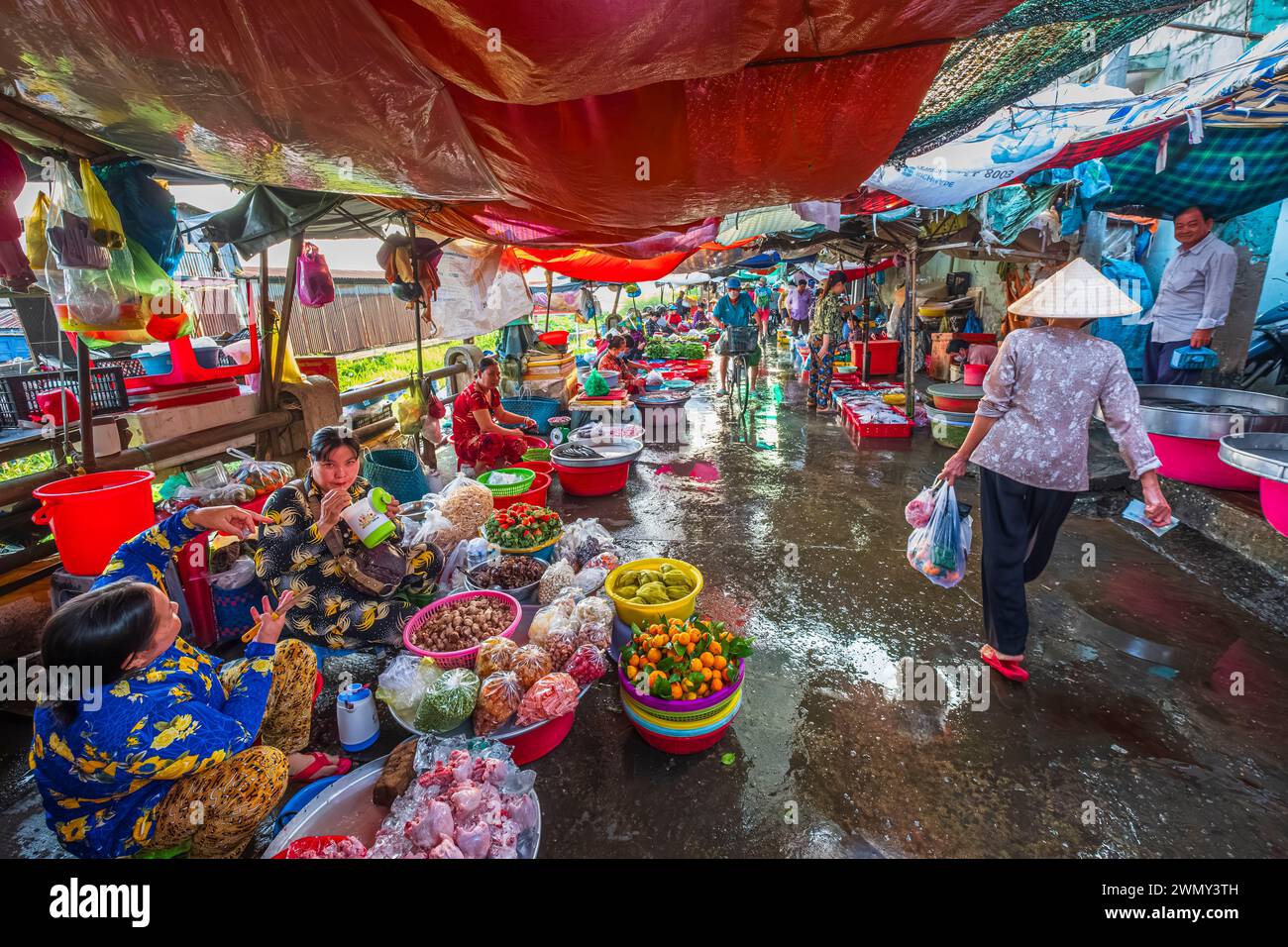 Vietnam, Mekong Delta, eine Provinz von Giang, Long Xuyen, der Markt Stockfoto