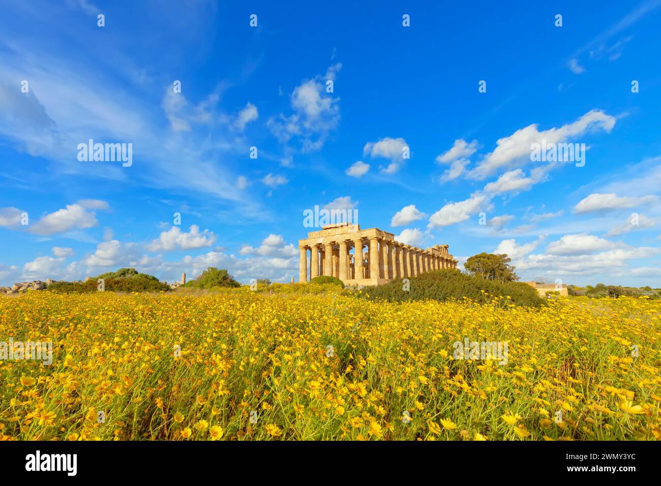 Italien, Sizilien, Agrigento, Tempel der Hera oder Tempel E, Archäologischer Park Selinunte, Selinunte, Provinz Trapani Stockfoto