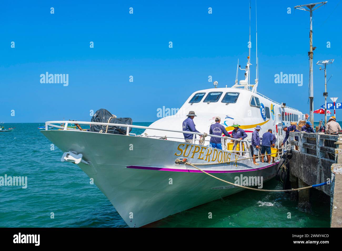 Vietnam, Provinz Kien Giang, Insel Hon Son (oder Lai Son), Dorf Bai Bac, Fähre Richtung Rach Gia Stockfoto