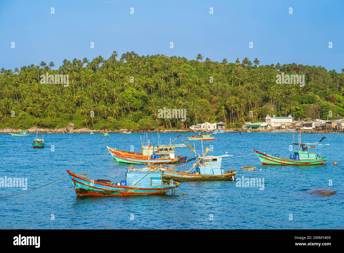 Vietnam, Provinz Kien Giang, Insel Hon Son (oder Lai Son), Fischerdorf Bai Gieng Stockfoto