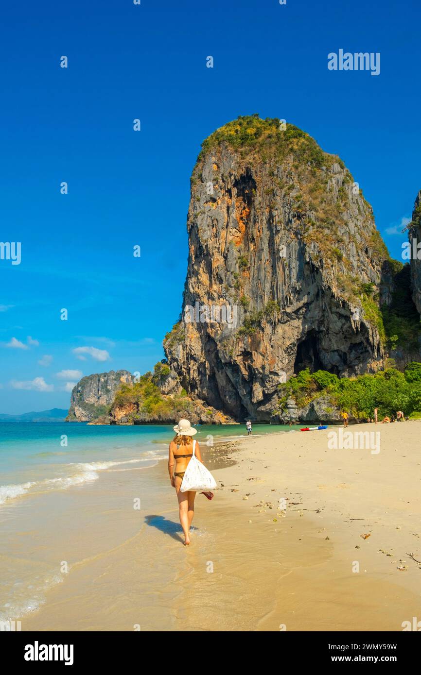 Thailand, Krabi Provinz, West Railay, hat Phra Nang Strand Stockfoto