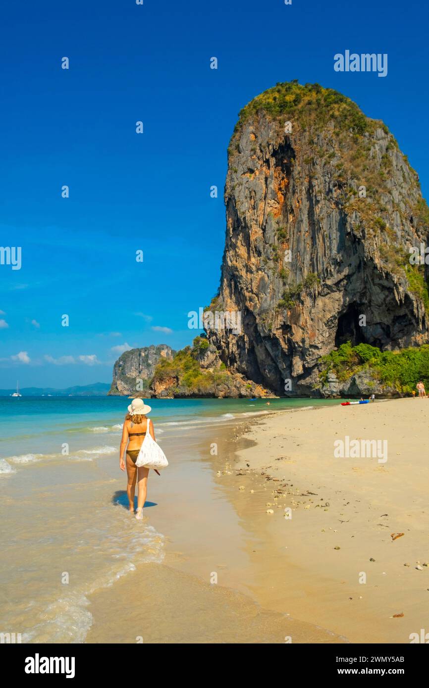 Thailand, Krabi Provinz, West Railay, hat Phra Nang Strand Stockfoto
