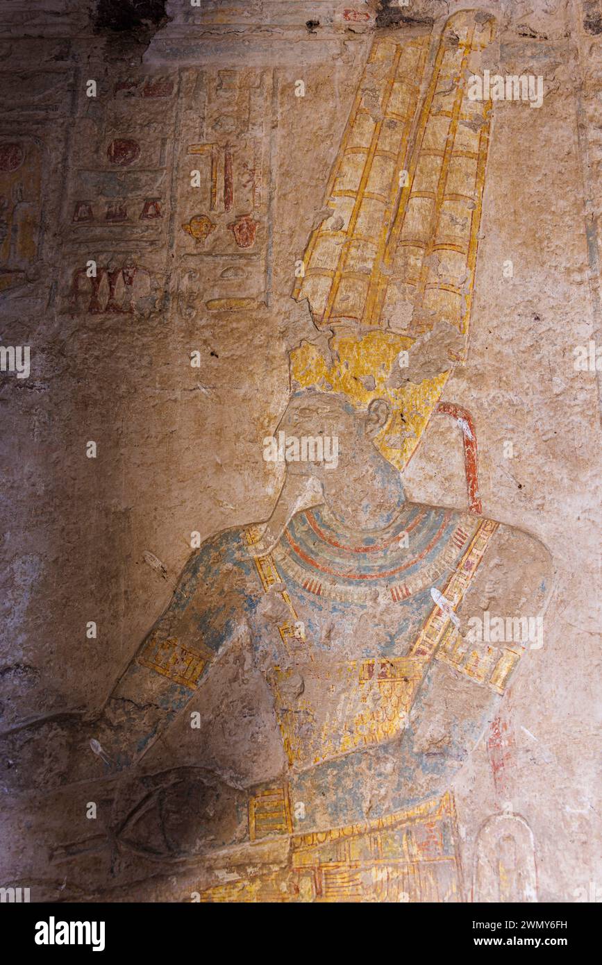 Ägypten, Assuan, nubische Denkmäler von Abu Simbel bis Philae, die von der UNESCO zum Weltkulturerbe erklärt wurden, Beit el Wally Tempel, Amon Stockfoto