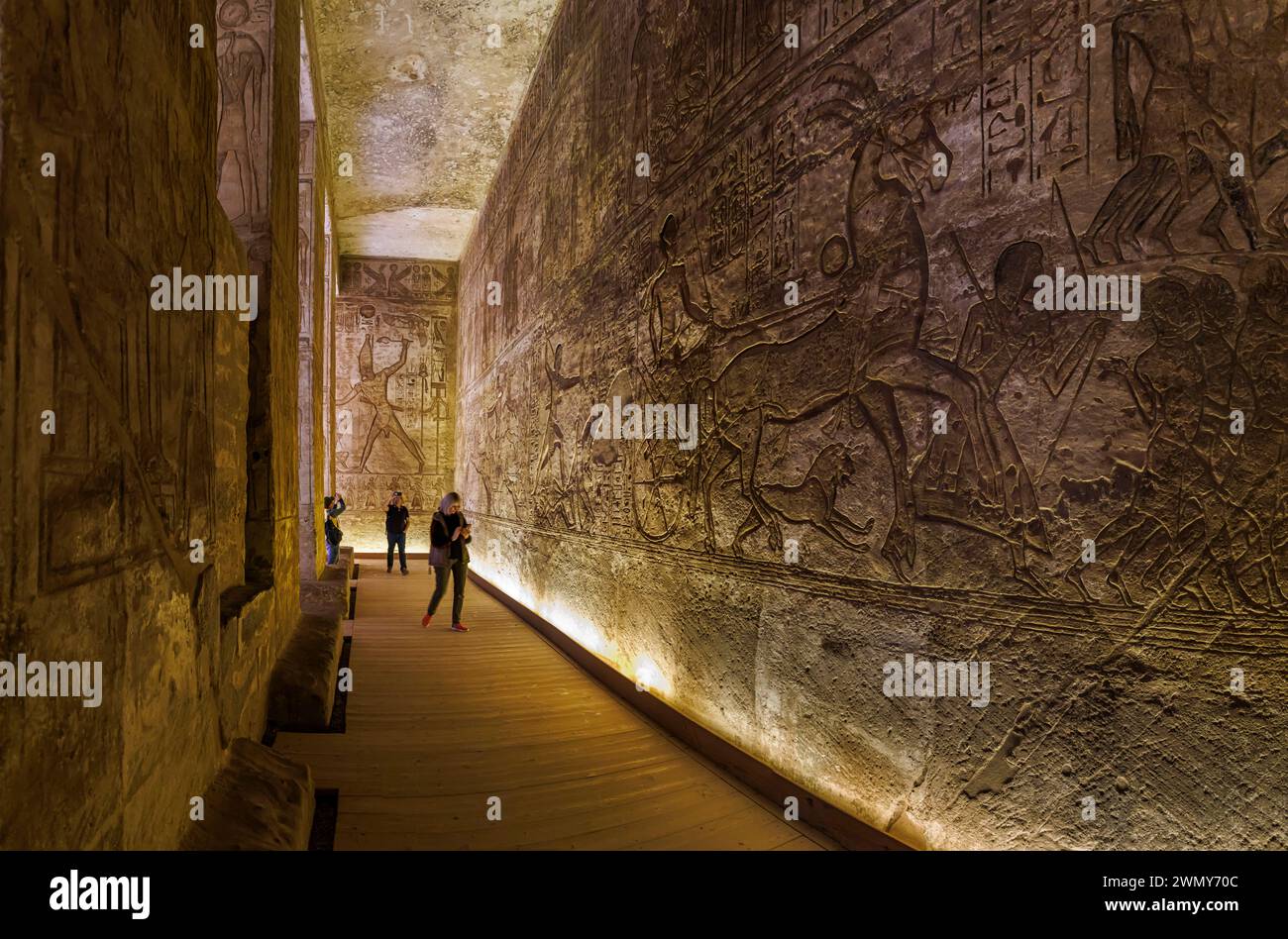 Ägypten, Abu Simbel, nubische Denkmäler von Abu Simbel bis Philae, die von der UNESCO zum Weltkulturerbe erklärt wurden, Ramesses II Tempel, der Kampf gegen die nubier Stockfoto