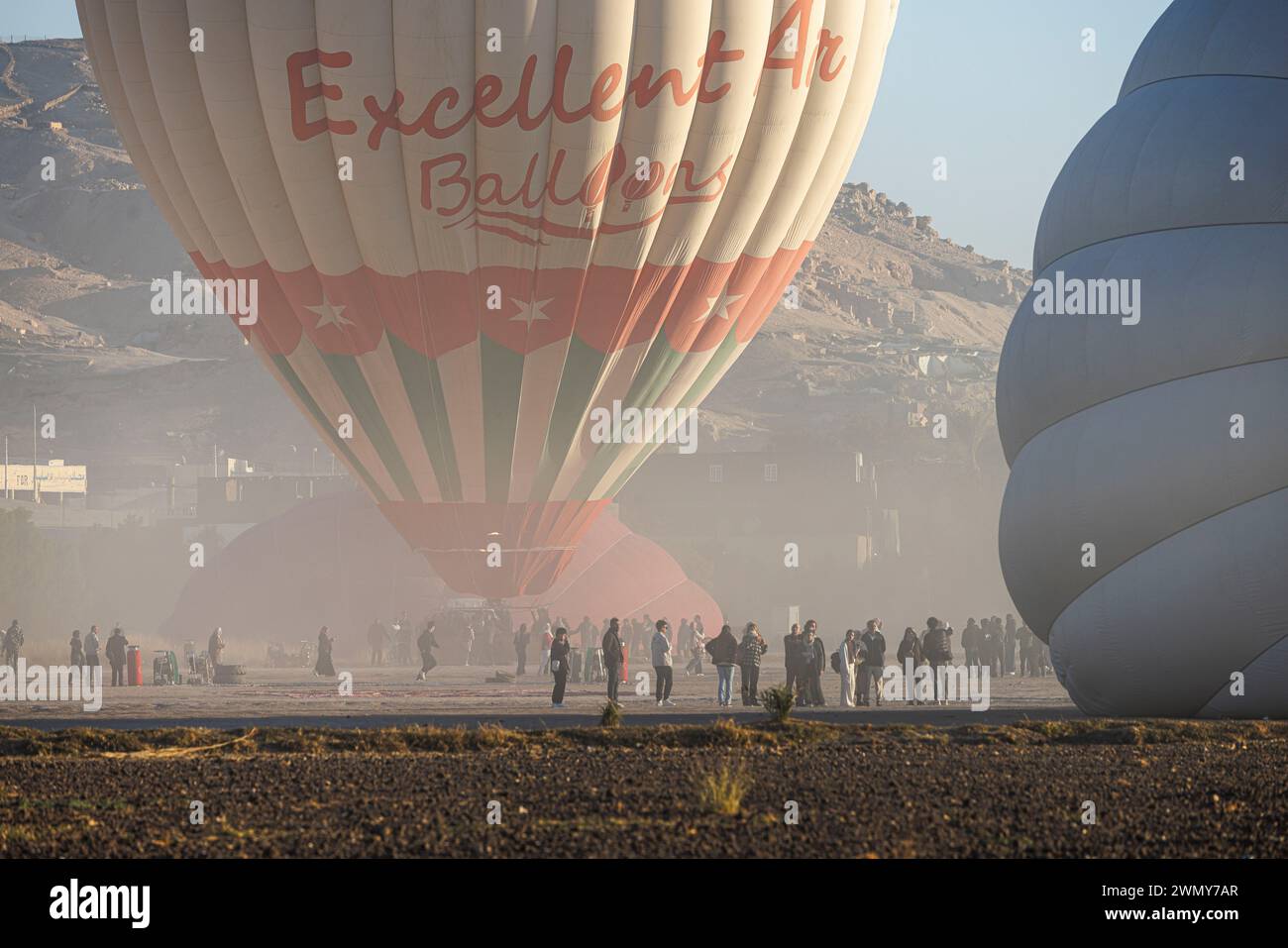 Ägypten, Luxor, das antike Theben mit seiner Nekropole, die von der UNESCO zum Weltkulturerbe erklärt wurde, Heißluftballons Stockfoto