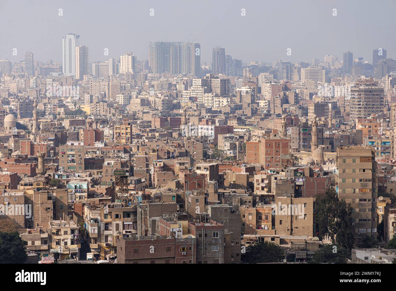 Ägypten, Kairo, historisches Kairo, das von der UNESCO zum Weltkulturerbe erklärt wurde, Blick auf die Altstadt von der Zitadelle Salah al DIN Ayyubi Stockfoto