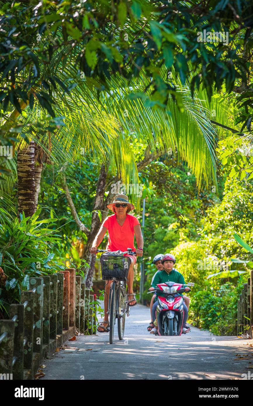 Vietnam, Mekong Delta, Phong Dien Viertel, Fahrradtour Stockfoto