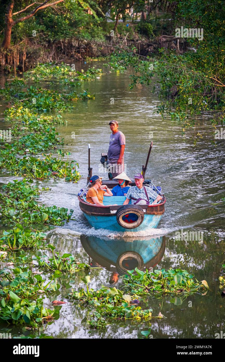 Vietnam, Mekong Delta, Bootsfahrt auf den Kanälen der Phong Dien Region Stockfoto