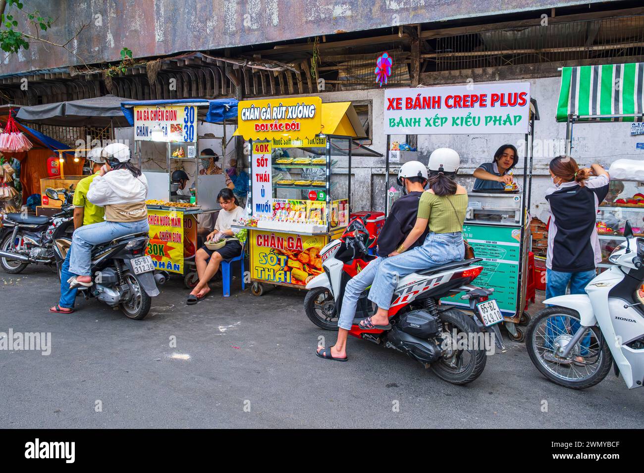 Vietnam, Mekong Delta, Can Tho, Street Food Stände Stockfoto