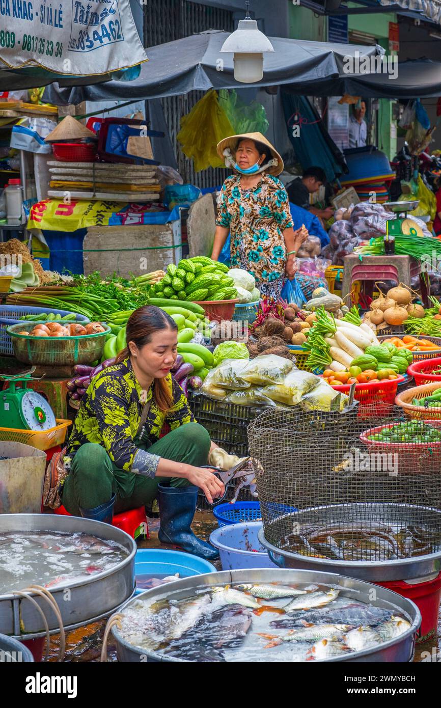 Vietnam, Mekong Delta, Can Tho, Tan an Market Stockfoto