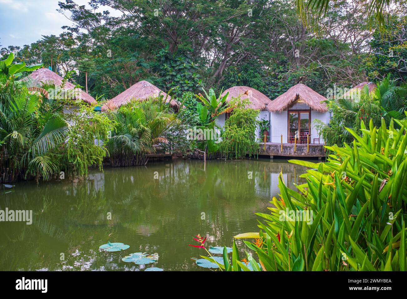 Vietnam, Mekong Delta, Can Tho, Lua NEP Restaurant am Ufer des Flusses Hau Stockfoto