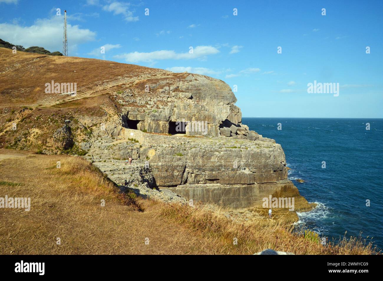 Tilly Whim Caves, Isle of Purbeck, Dorset, Großbritannien Stockfoto