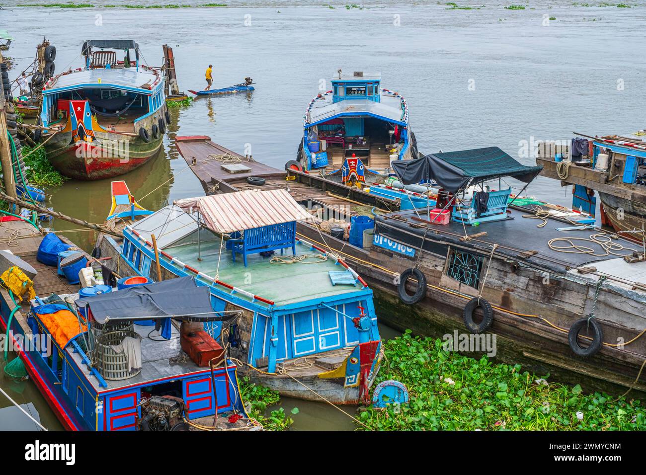 Vietnam, Mekong Delta, Vinh Long, die Ufer des Long Ho Flusses Stockfoto