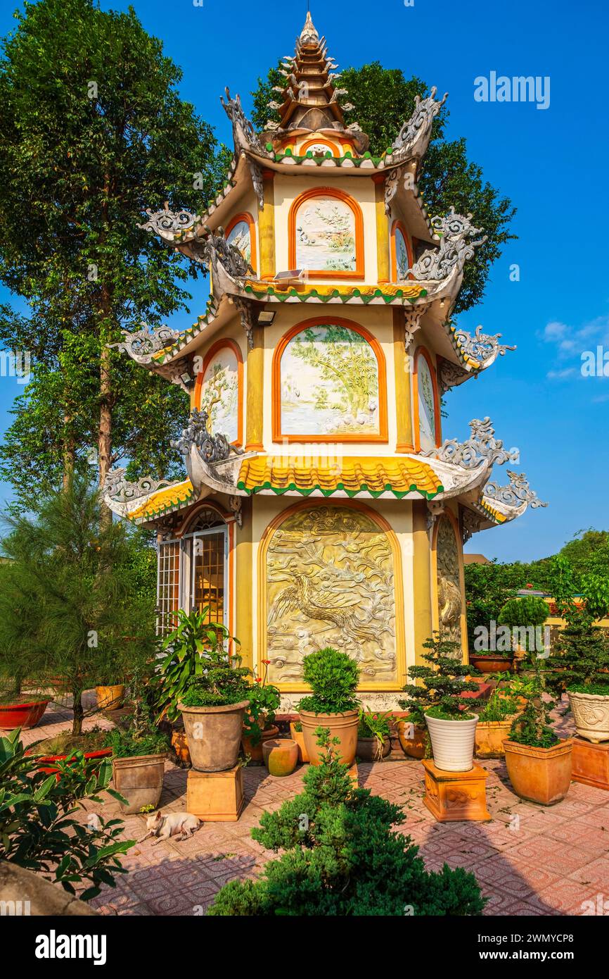 Vietnam, Mekong Delta, Provinz Vinh Long, eine Binh Insel, Tien Chau buddhistische Pagode Stockfoto