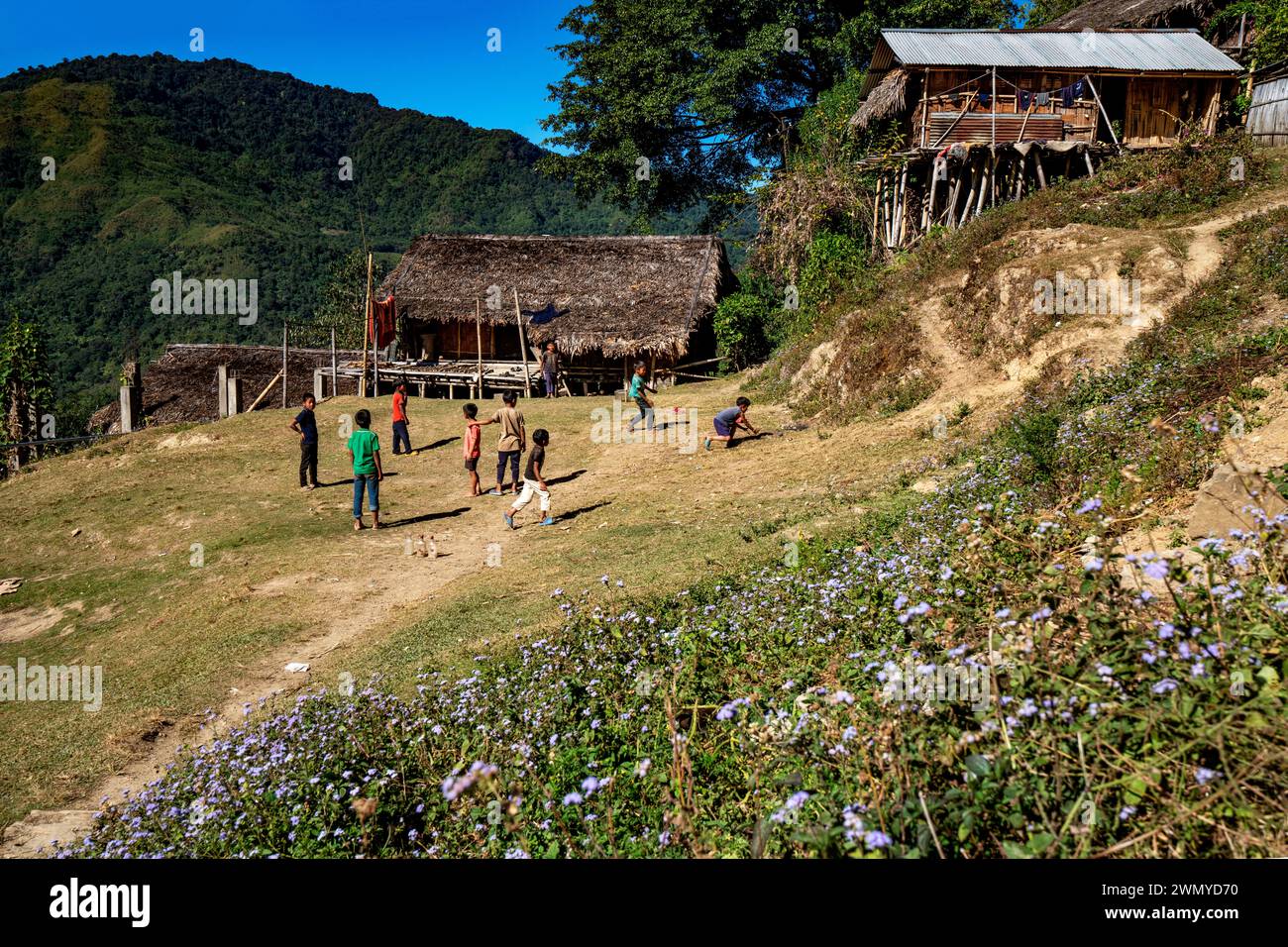 Indien, Arunachal Pradesh, Lazu Dorf, Nocte Stamm Stockfoto