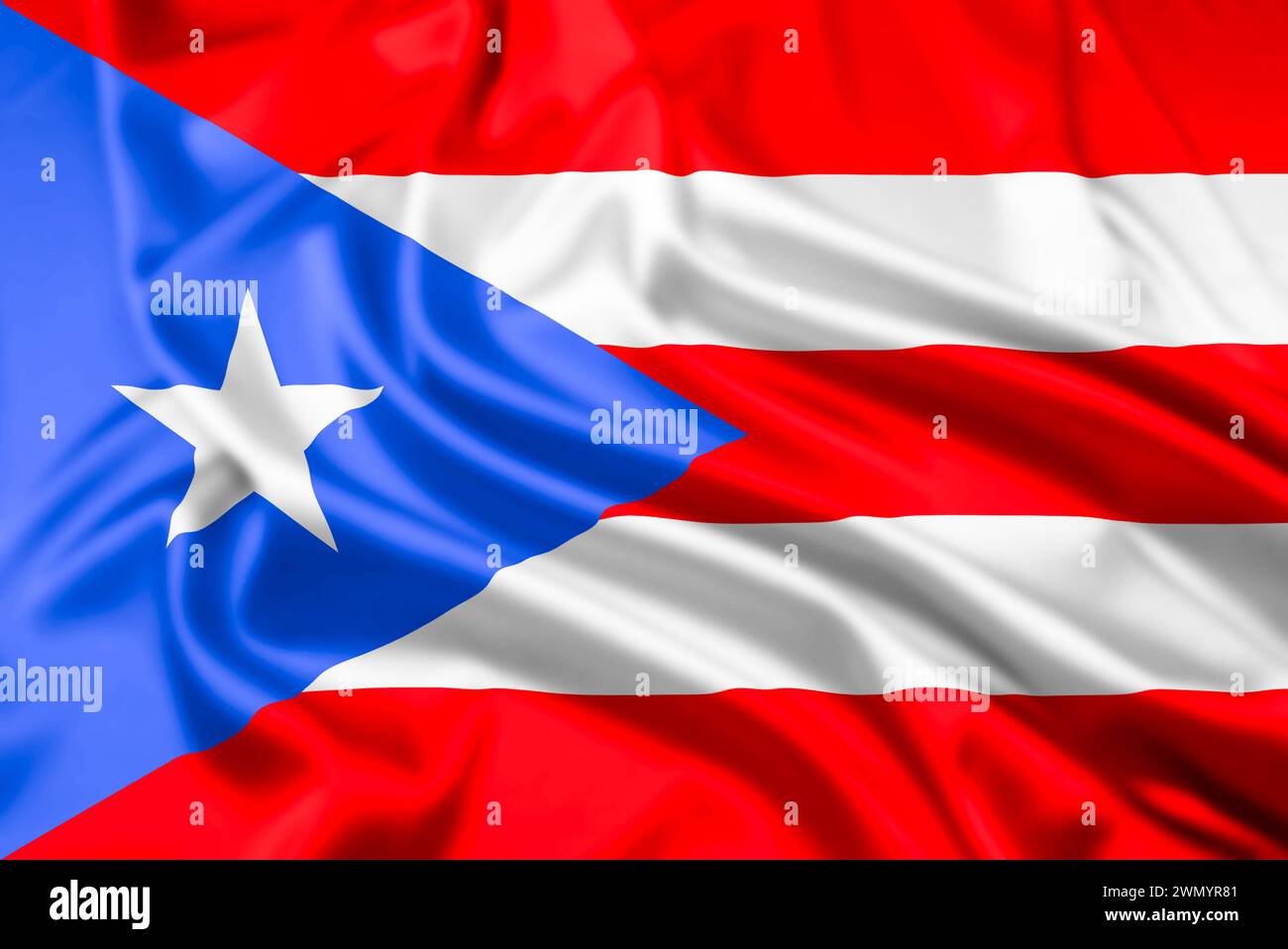 Die Flagge des Territoriums der Vereinigten Staaten von Puerto Rico wackelte Stockfoto