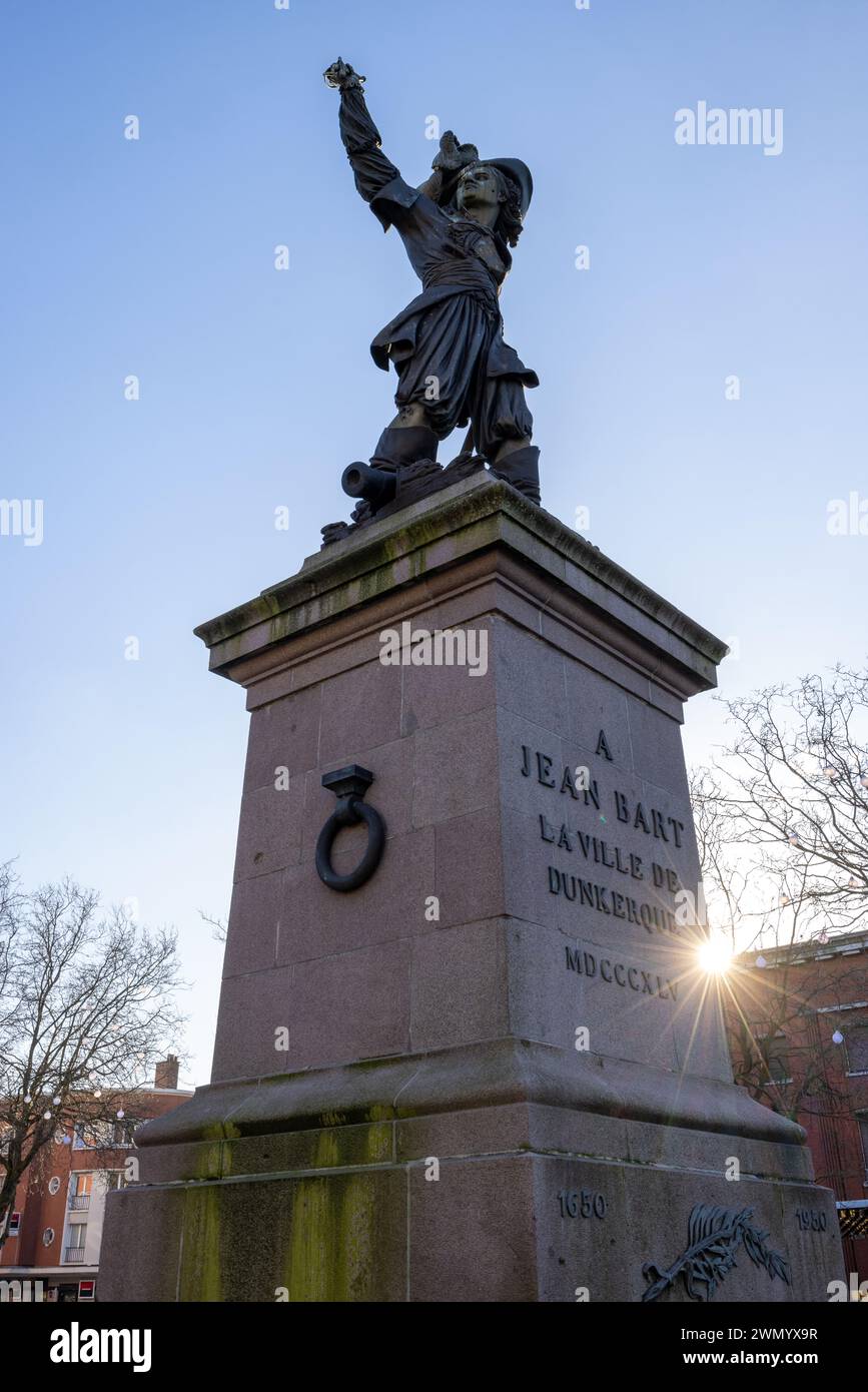 Statue von Jean Bart, Dunkirk Stockfoto