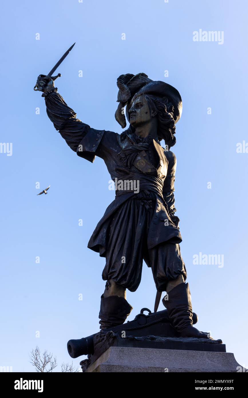 Statue von Jean Bart, Dunkirk Stockfoto