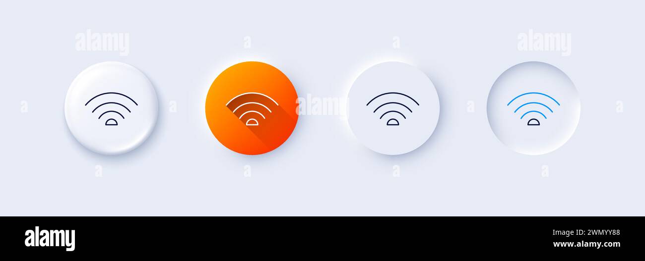 Symbol für die WLAN-Leitung. Wi-fi-Internetschild. Zeilensymbole. Vektor Stock Vektor