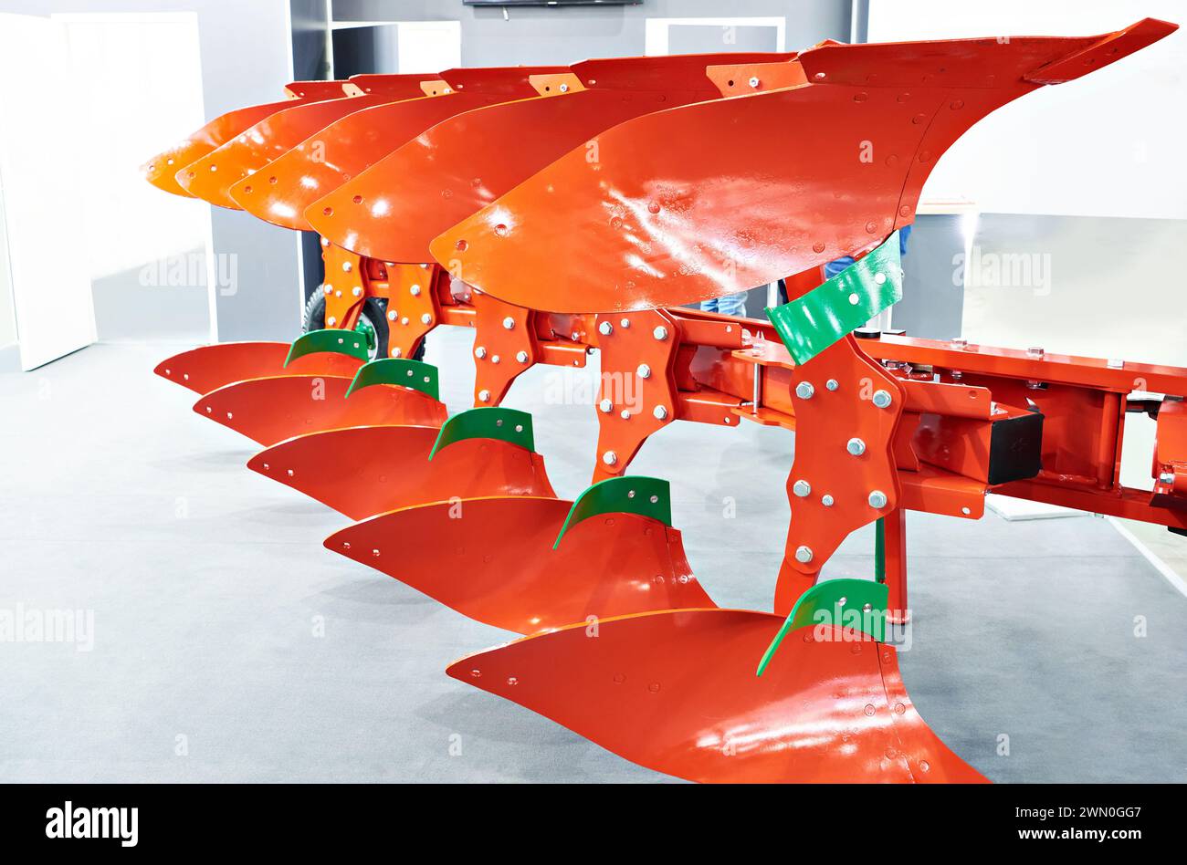 Drehpflug für die Landwirtschaft auf dem Ausstellungsgelände Stockfoto