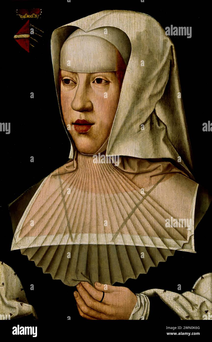 Margareta von Österreich 1519-1520 von Bernard van Orley 1490-1542 Königliches Museum der Schönen Künste, Antwerpen, Belgien, Margaretha, Margarita, 1480–1530 Gouverneur der Habsburger Niederlande von 1507 bis 1515 und erneut von 1519 bis 1530. Stockfoto