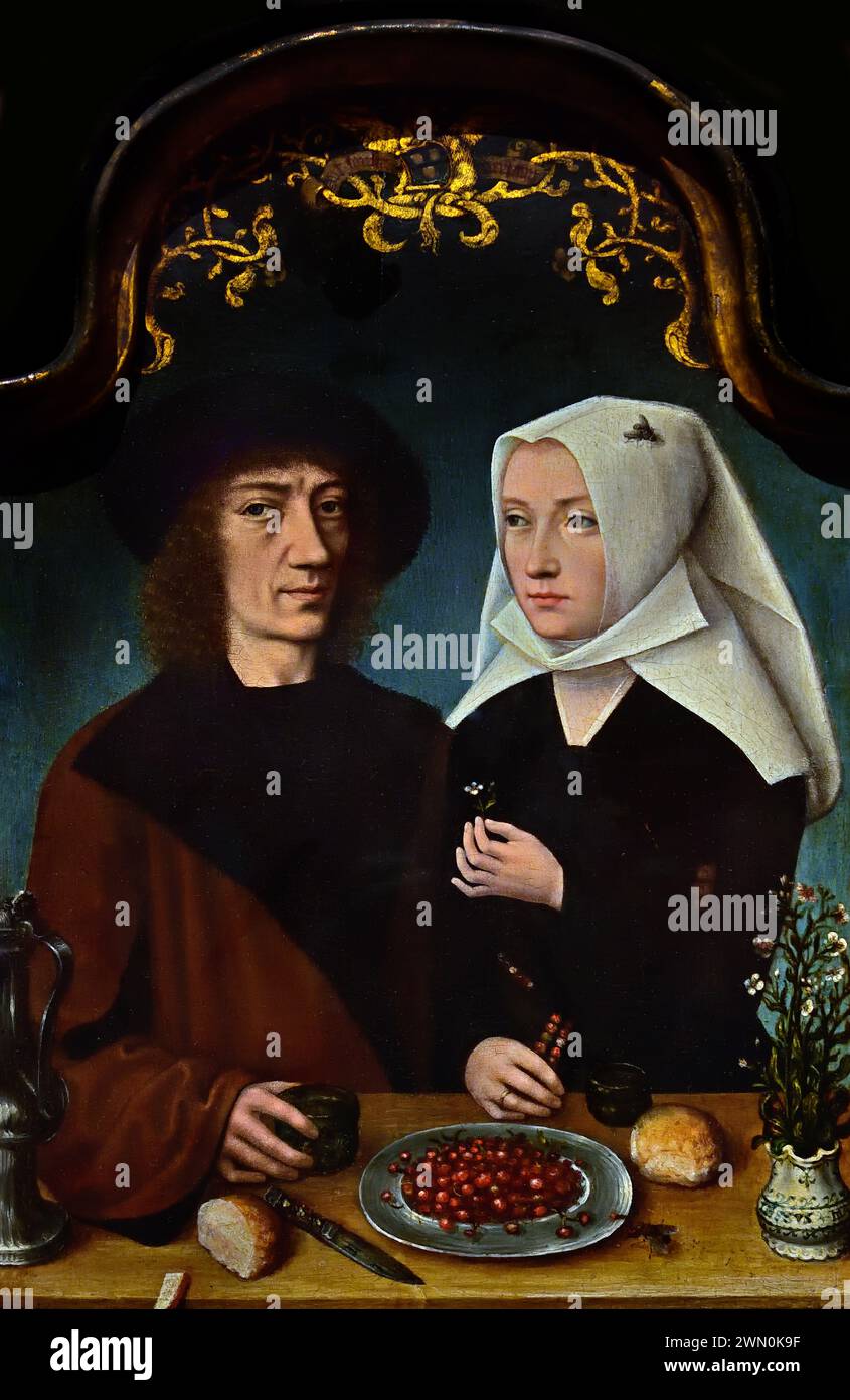 Der Maler und seine Frau 1496 Meester van Frankfurt - Meister von Frankfurt. Königliches Museum der Schönen Künste, Antwerpen, Belgien, Belgien. Stockfoto