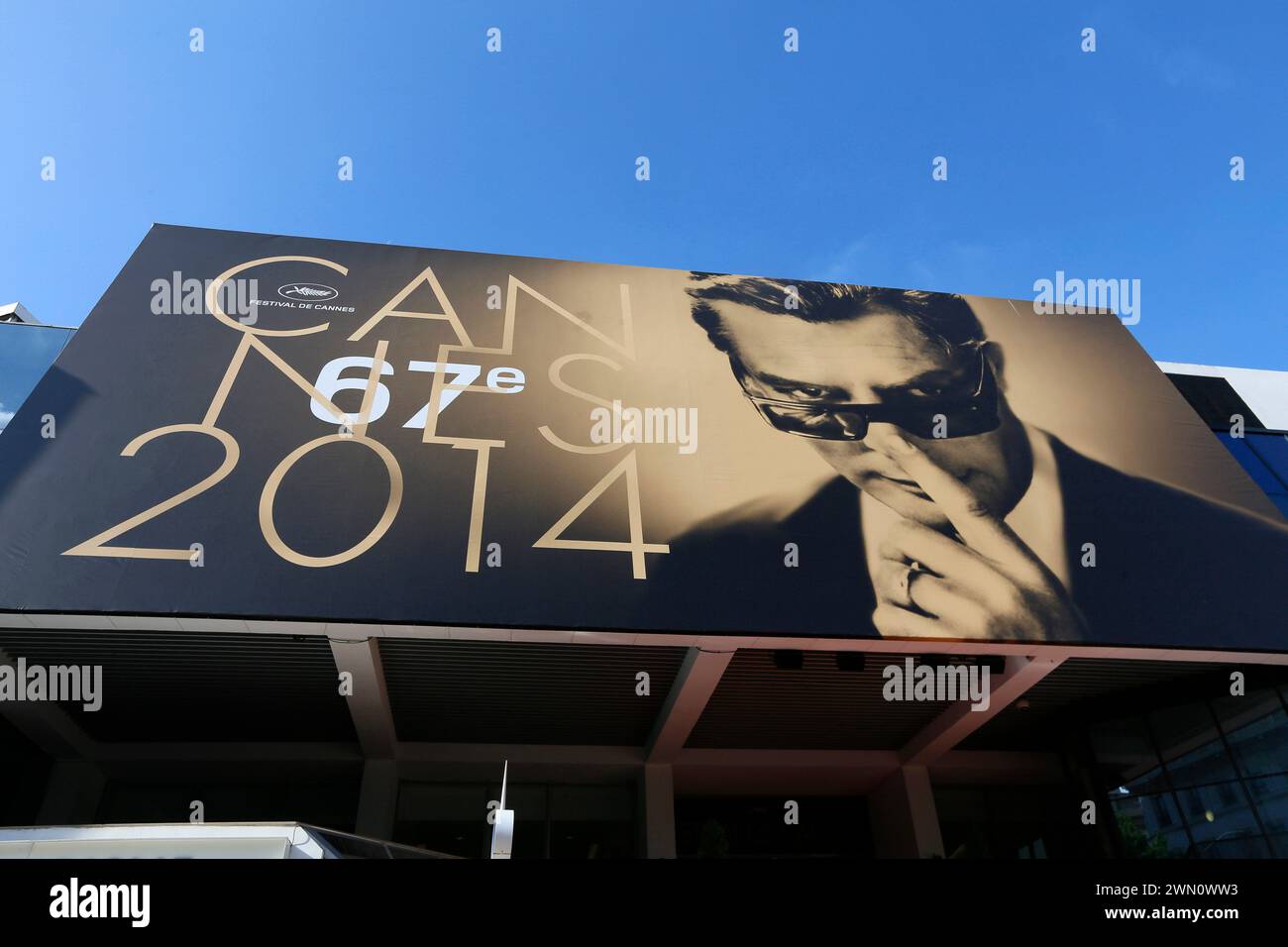 Cannes, Frankreich - 23. Mai 2014 - Cannes Film Festival 2014. Poster mit marcelo mastroianni Stockfoto