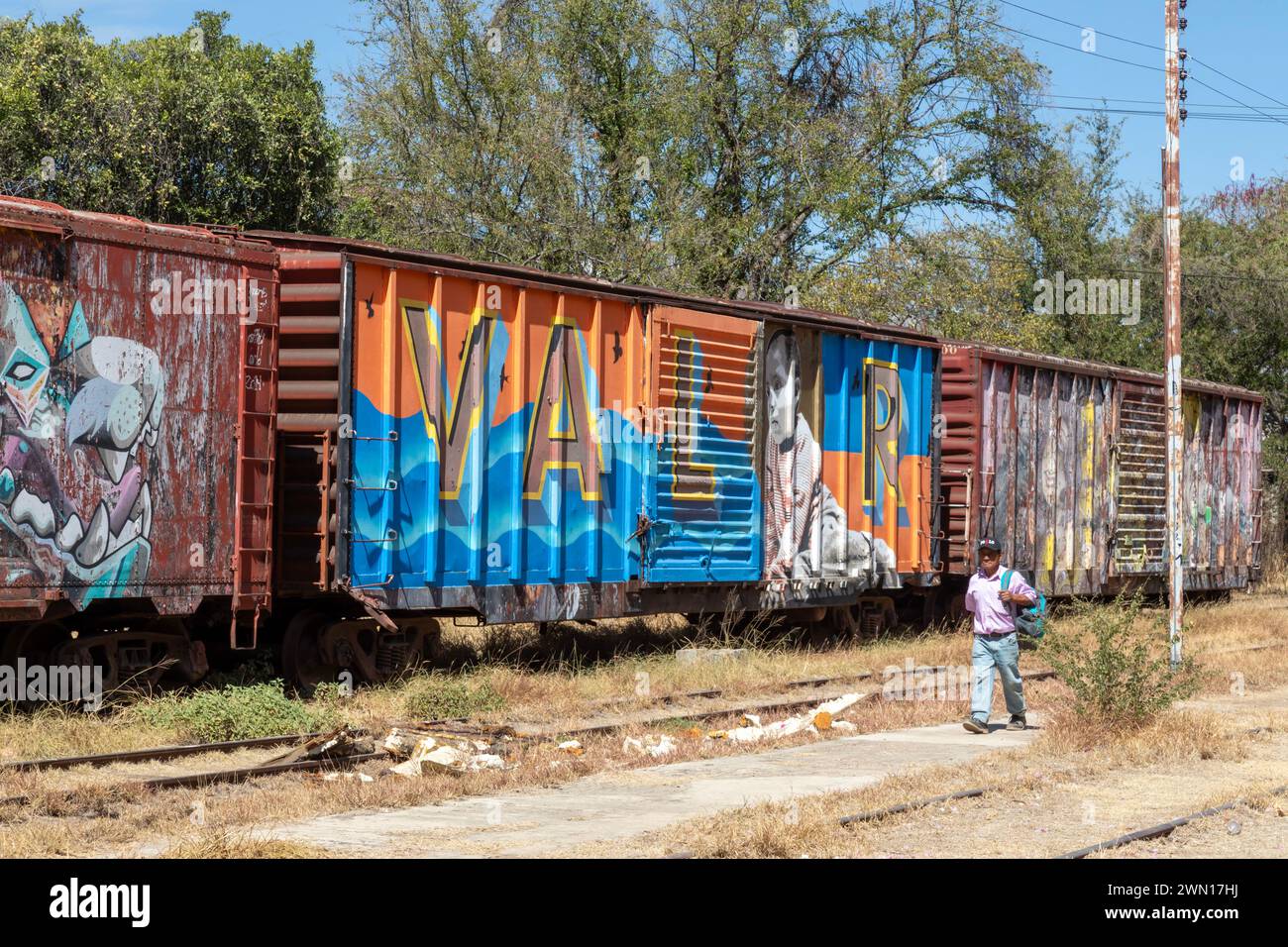 Oaxaca, Mexiko - Oaxaca Railroad Museum. Die Mexican Southern Railroad nahm ihren Betrieb 1892 zwischen Oaxaca und Pueblo auf. Der Personenverkehr hat b Stockfoto