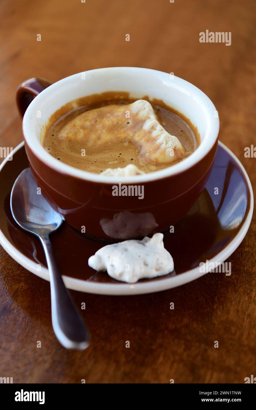 Essen affogato Dessert Coffee Café Eis in einem Espresso Stockfoto