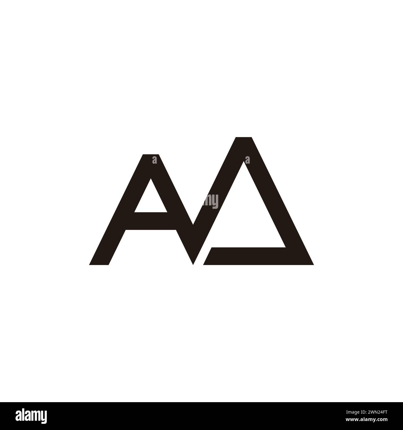 Geometrischer einfacher Logo-Vektor mit Buchstabe mA Dreieck Stock Vektor