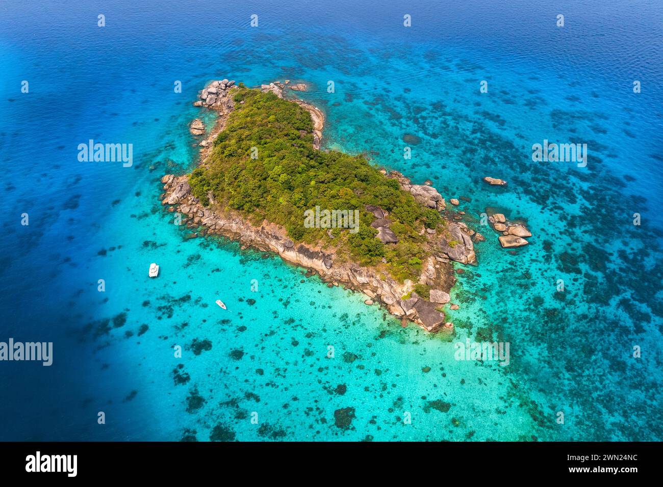 Luftaufnahme der Insel Similan in der Andamanensee, Thailand Stockfoto